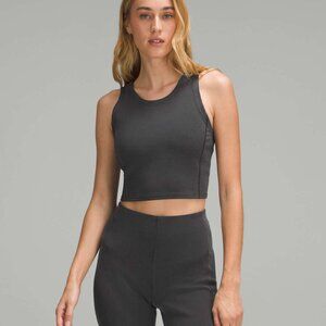 lululemon athletica Ribbed Crop Tank in black